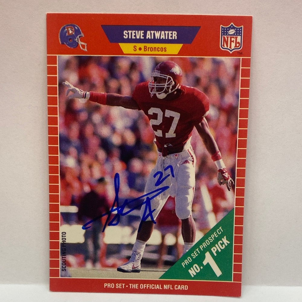 1989 Pro Set Steve Atwater Broncos In Person Autograph #492 (072)